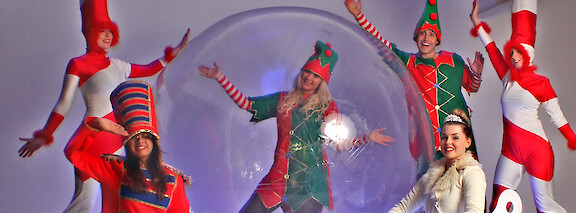 snow globe human statue
