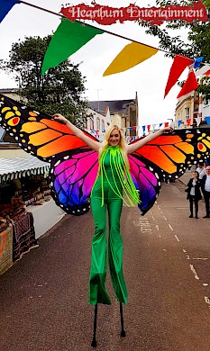 london butterfly stilt walkers
